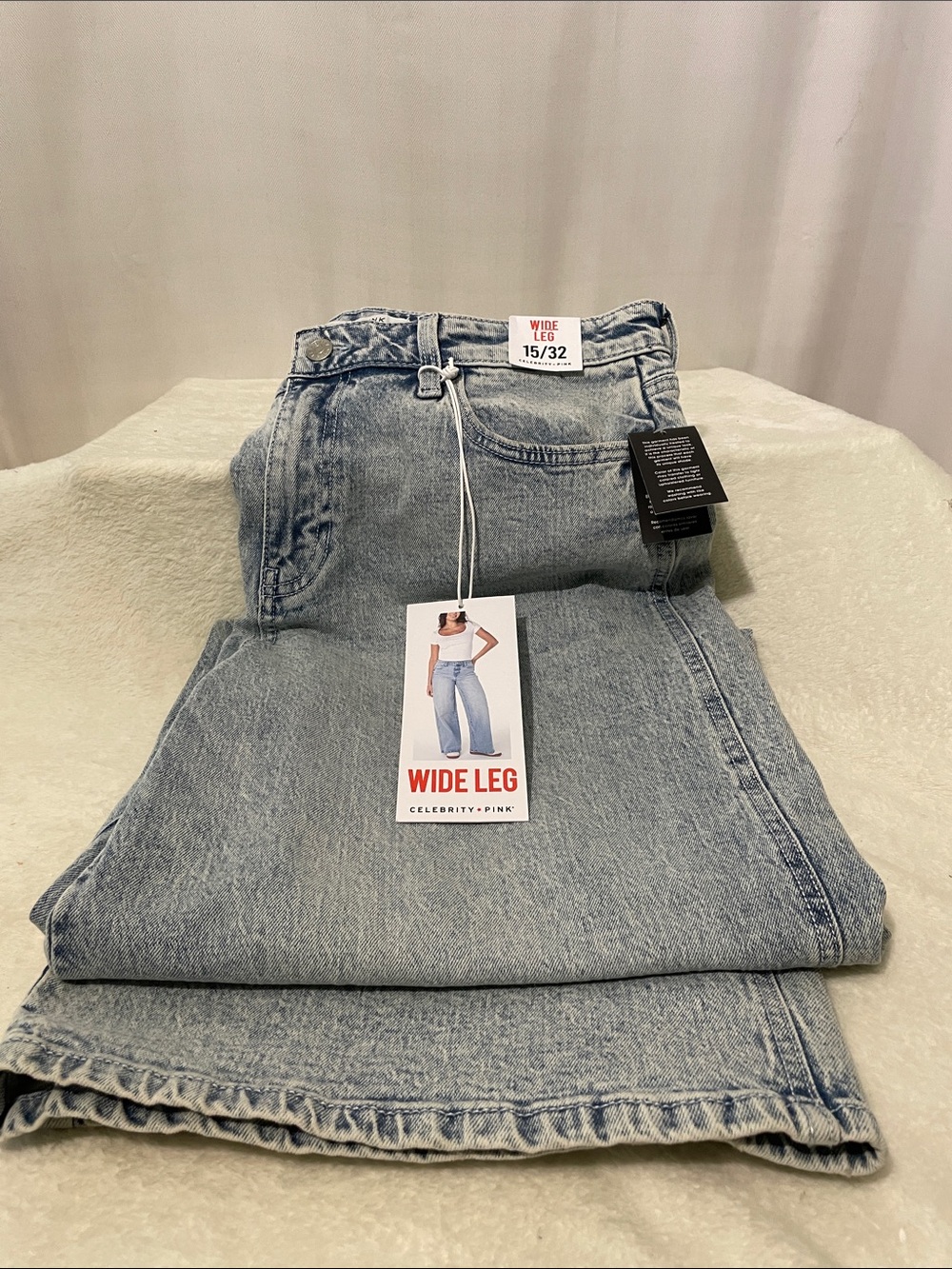 Celebrity Pink Light Wash Wide Leg Jeans
